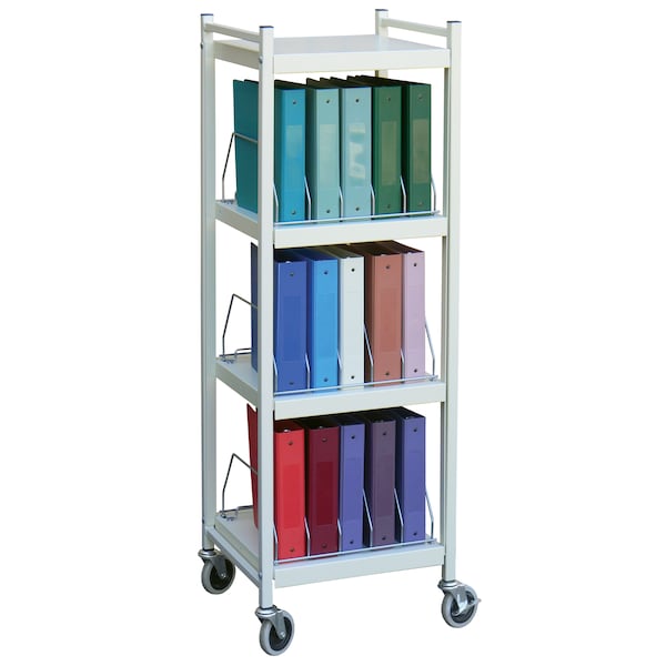 Mobile Mini Open Binder/Chart Rack Strg System 4 Shelves 15 Binder Cap